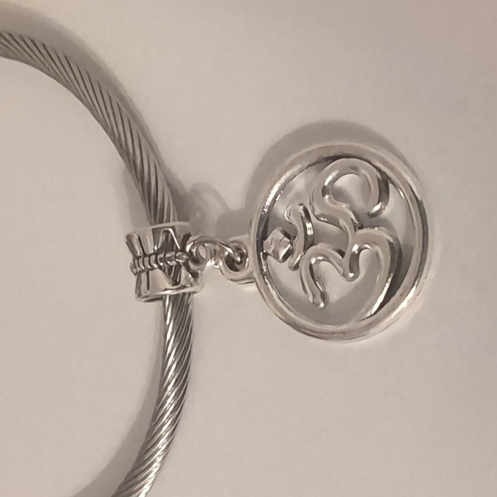 Silver Om Symbol Dangle Charm for‎ Pandora Style Bracelet